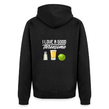 Tequila Sunrise Booze Party Mexico Gift - Unisex Premium Organic Zip Hoodie - black - Back - Nico (187cm)