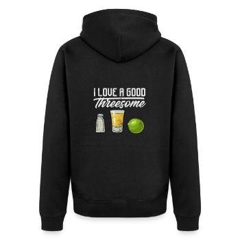 Tequila - Unisex Premium Bio Zip Hoodie - Schwarz - Hinten - Nico (187cm)