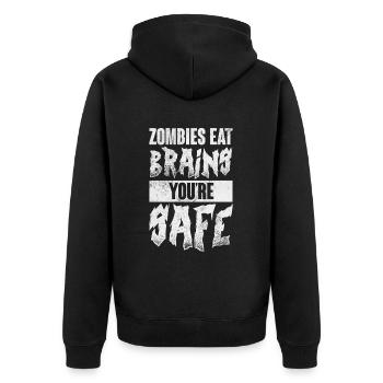Zombie - Unisex Premium Organic Zip Hoodie - black - Back - Nico (187cm)