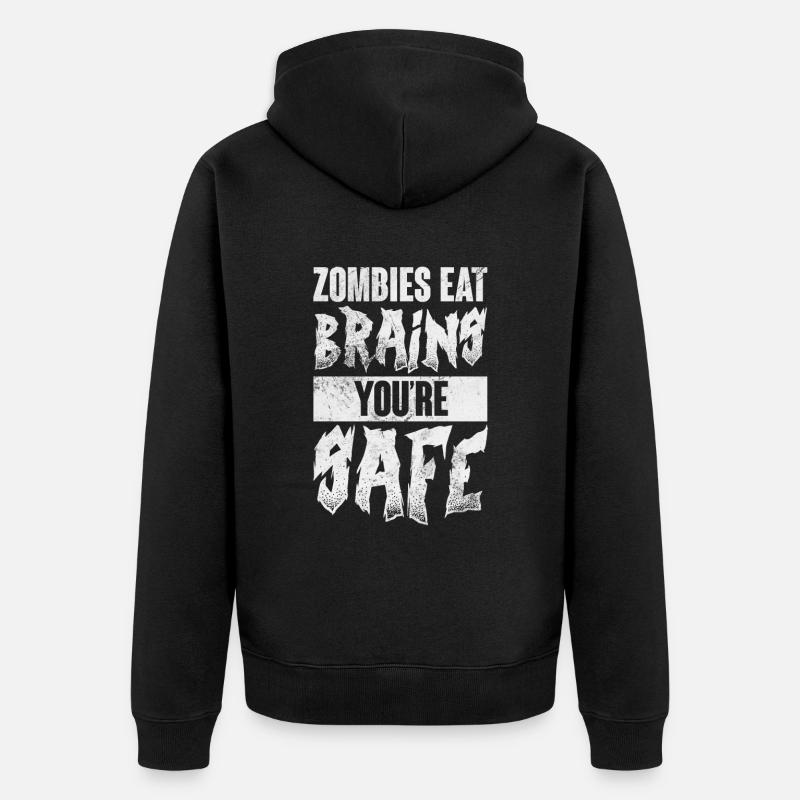 Zombie - Unisex Premium Bio Zip Hoodie - Schwarz