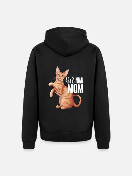 Katze Abessinier Geschenk - Unisex Premium Bio Zip Hoodie - Schwarz