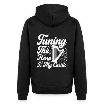 Harfe Design Für Harfenspieler - Unisex Premium Bio Zip Hoodie - Schwarz - Hinten - Nico (187cm)