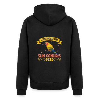 I love my sun parakeet - Unisex Premium Organic Zip Hoodie - black - Back - Nico (187cm)