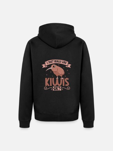 I love my kiwi - Unisex Premium Organic Zip Hoodie - black