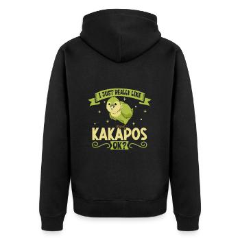 J’adore mon kakapo - Veste à capuche bio Premium Unisexe - noir - Dos - Nico (187cm)