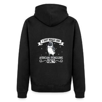 J’adore mon manchot africain - Veste à capuche bio Premium Unisexe - noir - Dos - Nico (187cm)