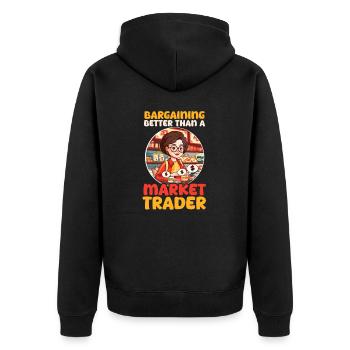 Chinese Mom Bargaining Better Than a Market Trader - Unisex Premium Organic Zip Hoodie - black - Back - Nico (187cm)
