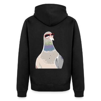 pigeon colombophile pigeon amateur d’oiseaux pigeon - Veste à capuche bio Premium Unisexe - noir - Dos - Nico (187cm)