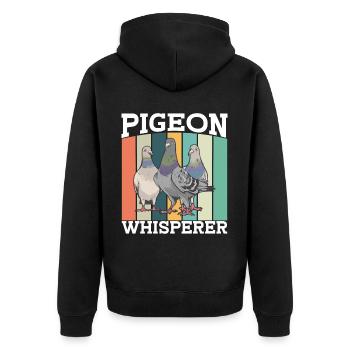 pigeon colombophile pigeon amateur d’oiseaux pigeon - Veste à capuche bio Premium Unisexe - noir - Dos - Nico (187cm)