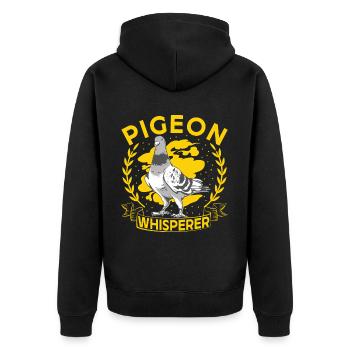 pigeon colombophile pigeon amateur d’oiseaux pigeon - Veste à capuche bio Premium Unisexe - noir - Dos - Nico (187cm)