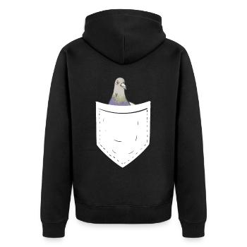 pigeon colombophile pigeon amateur d’oiseaux pigeon - Veste à capuche bio Premium Unisexe - noir - Dos - Nico (187cm)