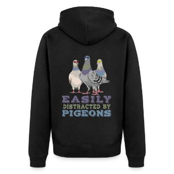 pigeon colombophile pigeon amateur d’oiseaux pigeon - Veste à capuche bio Premium Unisexe - noir - Dos - Nico (187cm)