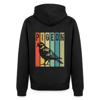 pigeon colombophile pigeon amateur d’oiseaux pigeon - Veste à capuche bio Premium Unisexe - noir - Dos - Nico (187cm)
