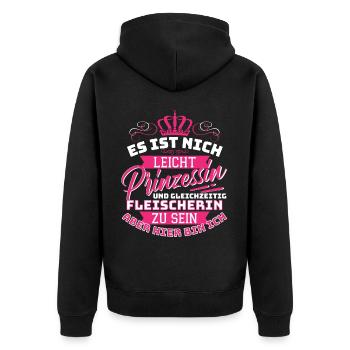 PRINCESSE ET BOUCHERIE - PAS FACILE MAIS ICI - Veste à capuche bio Premium Unisexe - noir - Dos - Nico (187cm)