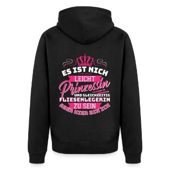 Tiler & Princess - The Funny - Unisex Premium Organic Zip Hoodie - black - Back - Nico (187cm)