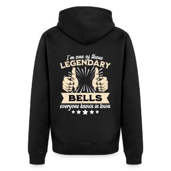 Legendäre Bell Legende - Unisex Premium Bio Zip Hoodie - Schwarz - Hinten - Nico (187cm)