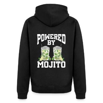 Powered By Mojito - Unisex Premium Organic Zip Hoodie - black - Back - Nico (187cm)
