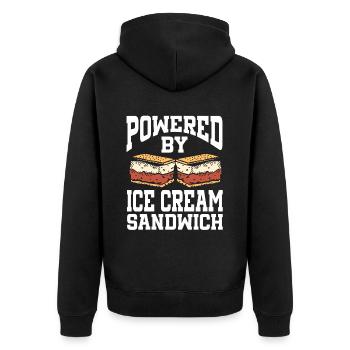 Sandwich à la crème glacée - Veste à capuche bio Premium Unisexe - noir - Dos - Nico (187cm)