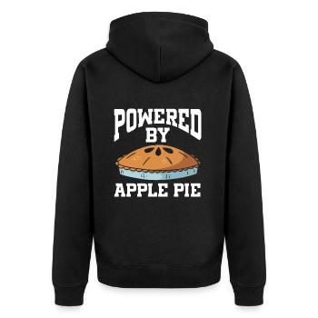 Powered By Apple Pie - Unisex Premium Bio Zip Hoodie - Schwarz - Hinten - Nico (187cm)