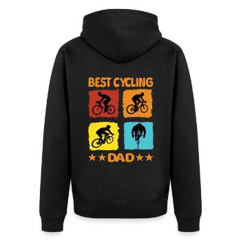 Meilleur père cycliste - Veste à capuche bio Premium Unisexe - noir - Dos - Nico (187cm)
