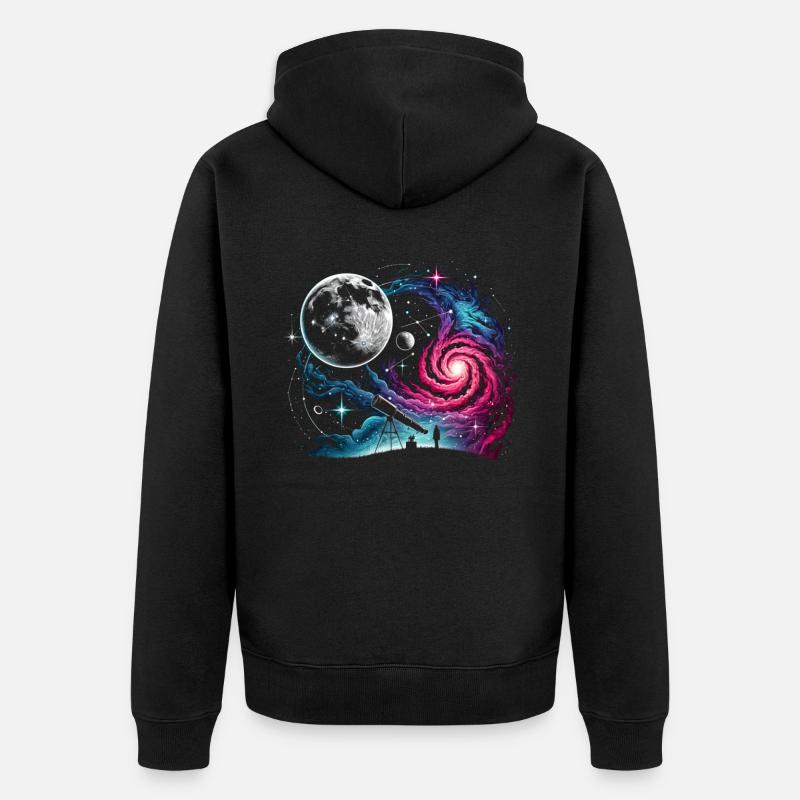 Télescope d’astronomie Espace - Veste à capuche bio Premium Unisexe - noir