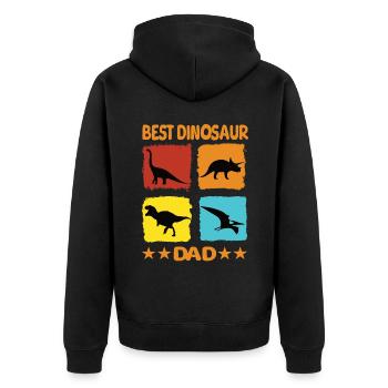 Best Dinosaur Dad - Unisex Premium Bio Zip Hoodie - Schwarz - Hinten - Nico (187cm)