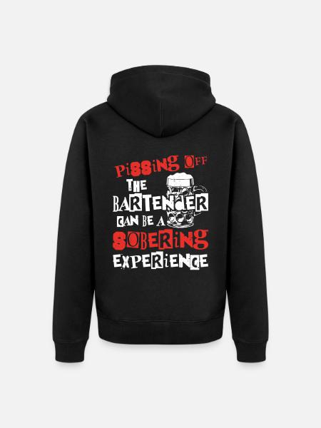 Bartender Mixologist Pissing Off - Unisex Premium Organic Zip Hoodie - black