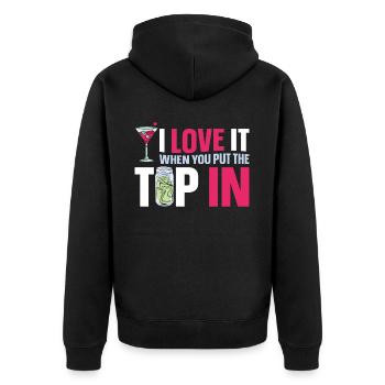Bartender Mixologist I Love It - Unisex Premium Bio Zip Hoodie - Schwarz - Hinten - Nico (187cm)