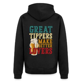 Bartender Mixologist Great Tippers - Unisex Premium Organic Zip Hoodie - black - Back - Nico (187cm)