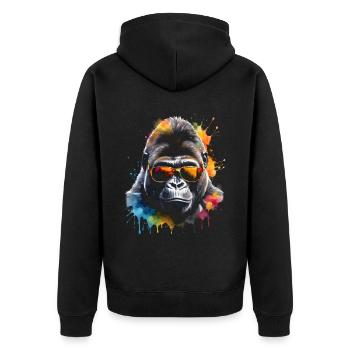 Lunettes de soleil Gorilla Monkey Colorful Animal Design Print - Veste à capuche bio Premium Unisexe - noir - Dos - Nico (187cm)