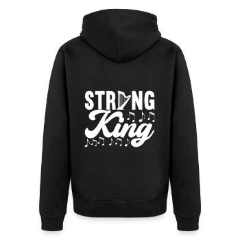 Harfe Design Für Harfenspieler - Unisex Premium Bio Zip Hoodie - Schwarz - Hinten - Nico (187cm)