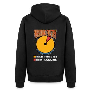 Writing Poetry Thinking Of Literature Poetry Lover - Unisex Premium Bio Zip Hoodie - Schwarz - Hinten - Nico (187cm)