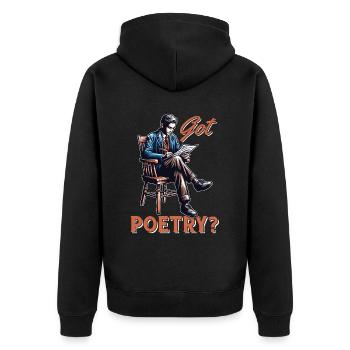 Poetry Lover Got Poetry Literature Teacher Bookish - Unisex Premium Bio Zip Hoodie - Schwarz - Hinten - Nico (187cm)