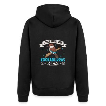 J’adore mon kookaburra - Veste à capuche bio Premium Unisexe - noir - Dos - Nico (187cm)