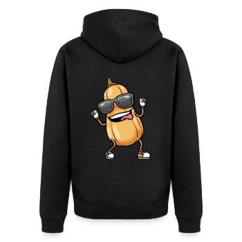 Butternut Pumpkin Dancing Vegan Vegetables - Unisex Premium Organic Zip Hoodie - black - Back - Nico (187cm)