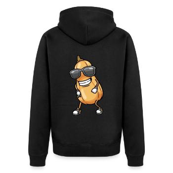 Butternut Pumpkin Dancing Vegan Vegetables - Unisex Premium Organic Zip Hoodie - black - Back - Nico (187cm)