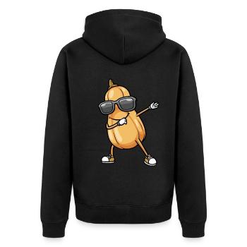 Butternut Pumpkin Dancing Vegan Vegetables - Unisex Premium Organic Zip Hoodie - black - Back - Nico (187cm)
