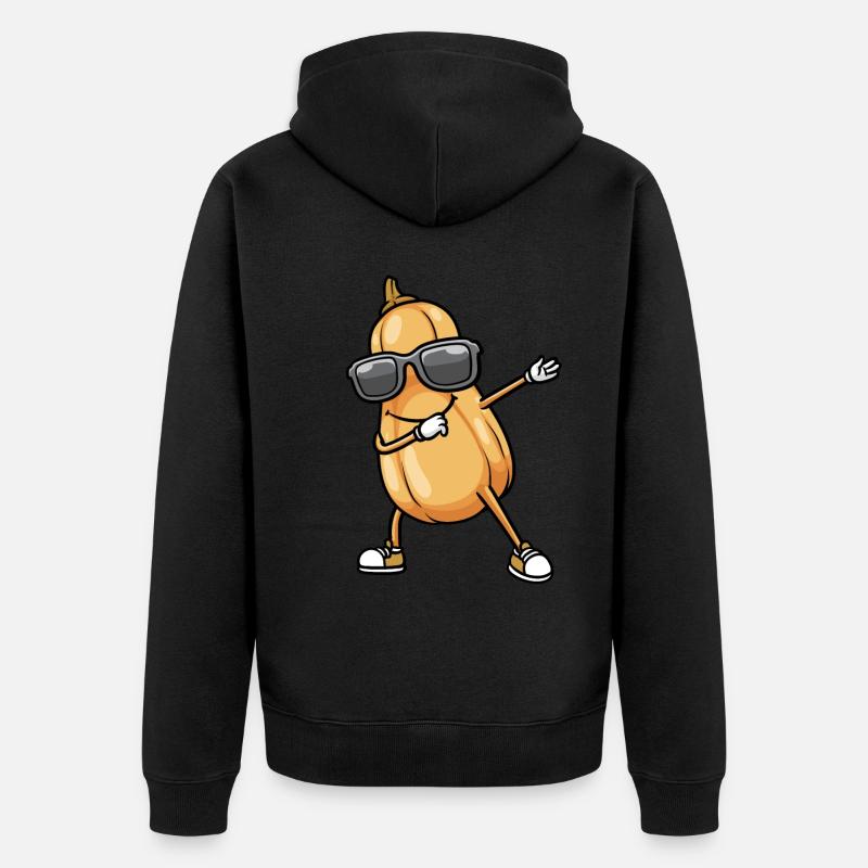 Butternut Citrouille Dansant Légumes végétaliens - Veste à capuche bio Premium Unisexe - noir
