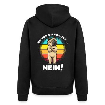 Cairn Terrier Dog Before You Ask No - Unisex Premium Organic Zip Hoodie - black - Back - Nico (187cm)