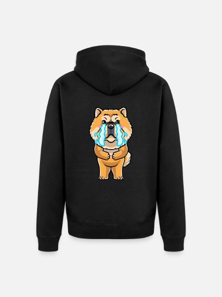 Chow-chow-hund-emoticon - Unisex Premium Bio Zip Hoodie - Schwarz