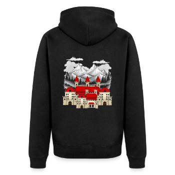 King Kings Fairy Tale Castle Fortress Gurg Knights - Unisex Premium Organic Zip Hoodie - black - Back - Nico (187cm)