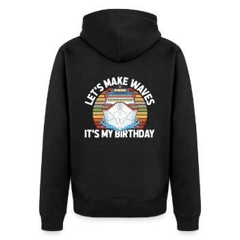 Kreuzfahrt Birthday Cruise - Unisex Premium Bio Zip Hoodie - Schwarz - Hinten - Nico (187cm)