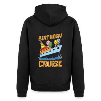 Kreuzfahrt Birthday Cruise - Unisex Premium Bio Zip Hoodie - Schwarz - Hinten - Nico (187cm)