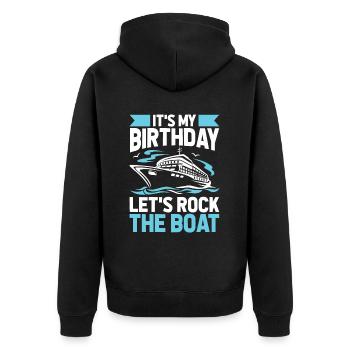 Croisière d’anniversaire à Kreuzfahrt - Veste à capuche bio Premium Unisexe - noir - Dos - Nico (187cm)