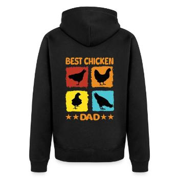 Best Chicken Dad - Unisex Premium Organic Zip Hoodie - black - Back - Nico (187cm)