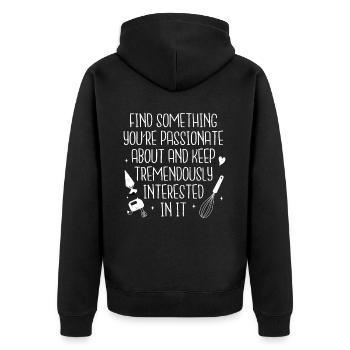 Baker - Unisex Premium Organic Zip Hoodie - black - Back - Nico (187cm)