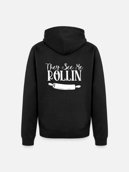Bäcker Bäckerein Backwaren Backen Geschenk - Unisex Premium Bio Zip Hoodie - Schwarz
