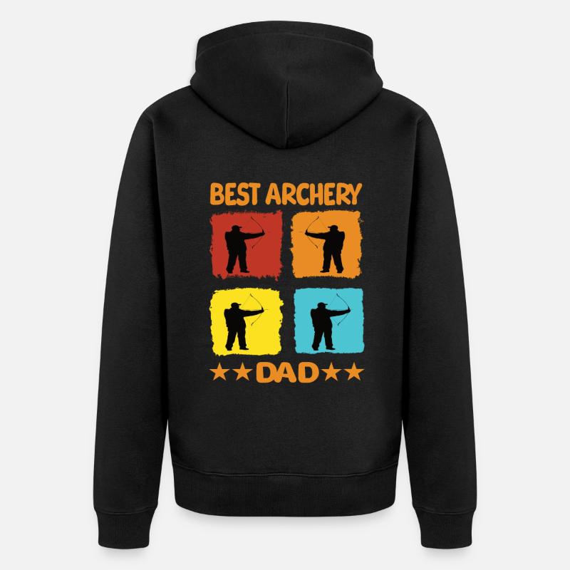 Best Archery Dad - Unisex Premium Bio Zip Hoodie - Schwarz