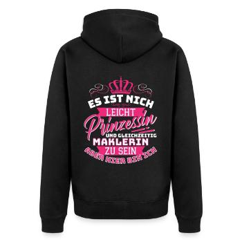 Realtor & Princess - Agent immobilier - Veste à capuche bio Premium Unisexe - noir - Dos - Nico (187cm)