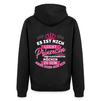 Ce n’est pas facile d’être une princesse et de cuisiner ! - Veste à capuche bio Premium Unisexe - noir - Dos - Nico (187cm)